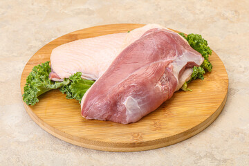 Raw duck breast for cooking