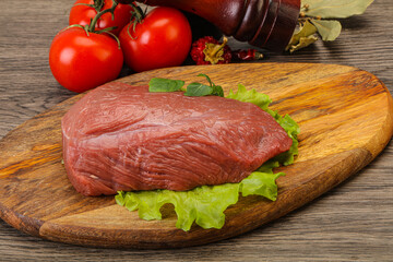 Raw beef piece for cooking
