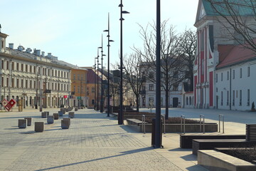 Poland. Lublin. Litewski Square in the morning. 4 - obrazy, fototapety, plakaty