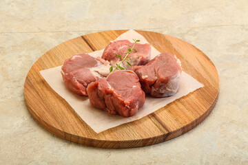 Raw pork tenderloin for cooking