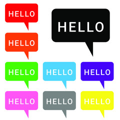 Hello icon vector set. greeting illustrator sign collection. Hi symbol or logo.