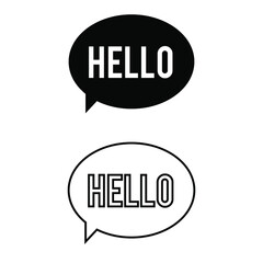 Hello icon vector set. greeting illustrator sign collection. Hi symbol or logo.