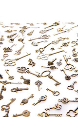 old vintage keys isolated