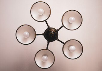 hanging lamp in a living room on a white background