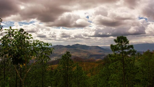 A time lapse of arid forest around La Tigra in Honduras, Central America.