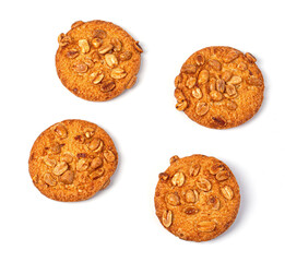 Cookies nuts  on white background.