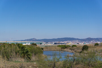 View of Barcelona airport from the El Prat viewpoint