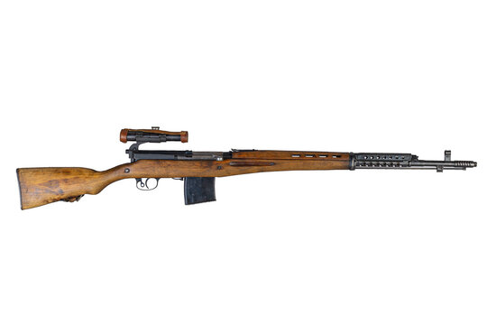 Tokarev sniper rifle weapon on white background