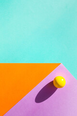 bright minimal geometric background in trending colors with hard shadow