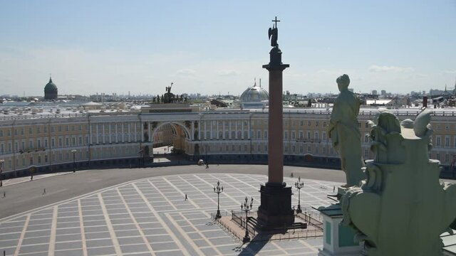 the view from the height of the palace Square the main headquarters and the Alexander pillar