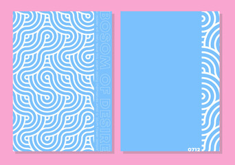 Simple modern japanese poster templates. Retro asian wave ornament template for poster, banner, brochure, web. Geometric business japanese pattern background. Digital aesthetics title page layouts.