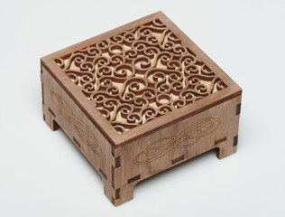 Vintage brown wooden box