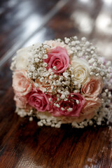 roses on a table