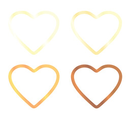 Golden heart ring isolated. vector