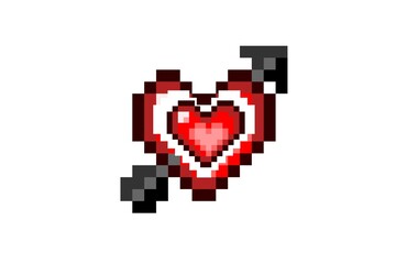 heart with cursor on white background.