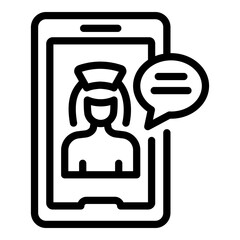 Online health consultation icon. Outline online health consultation vector icon for web design isolated on white background