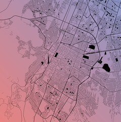 Saltillo, Coahuila, Mexico - Urban vector city map with parks, rail and roads, highways, minimalist town plan design poster, city center, downtown, transit network, street blueprint