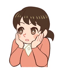 眺める子供のイラスト