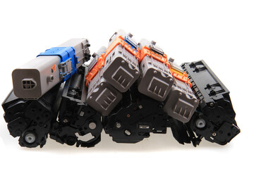 empty laser toners isolated