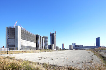 Fototapeta premium 開発の進む福岡県福岡市のアイランドシティ 2021年3月