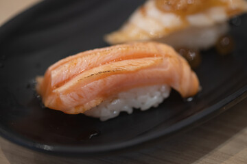 Sushi burn salmon fillet