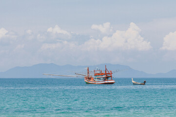 Fototapeta premium Fishing boat in the Andaman Sea, Indian Ocean. Thailand.