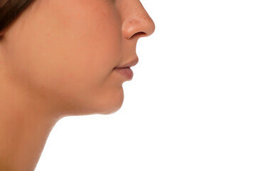 Obraz premium Profile of a female nose chick amd mouth