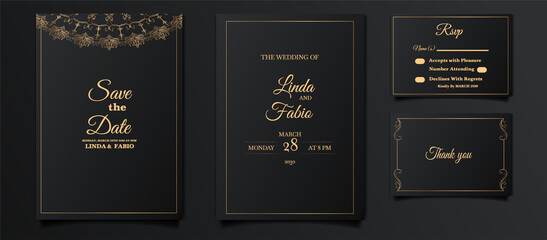 luxury wedding invitation card set