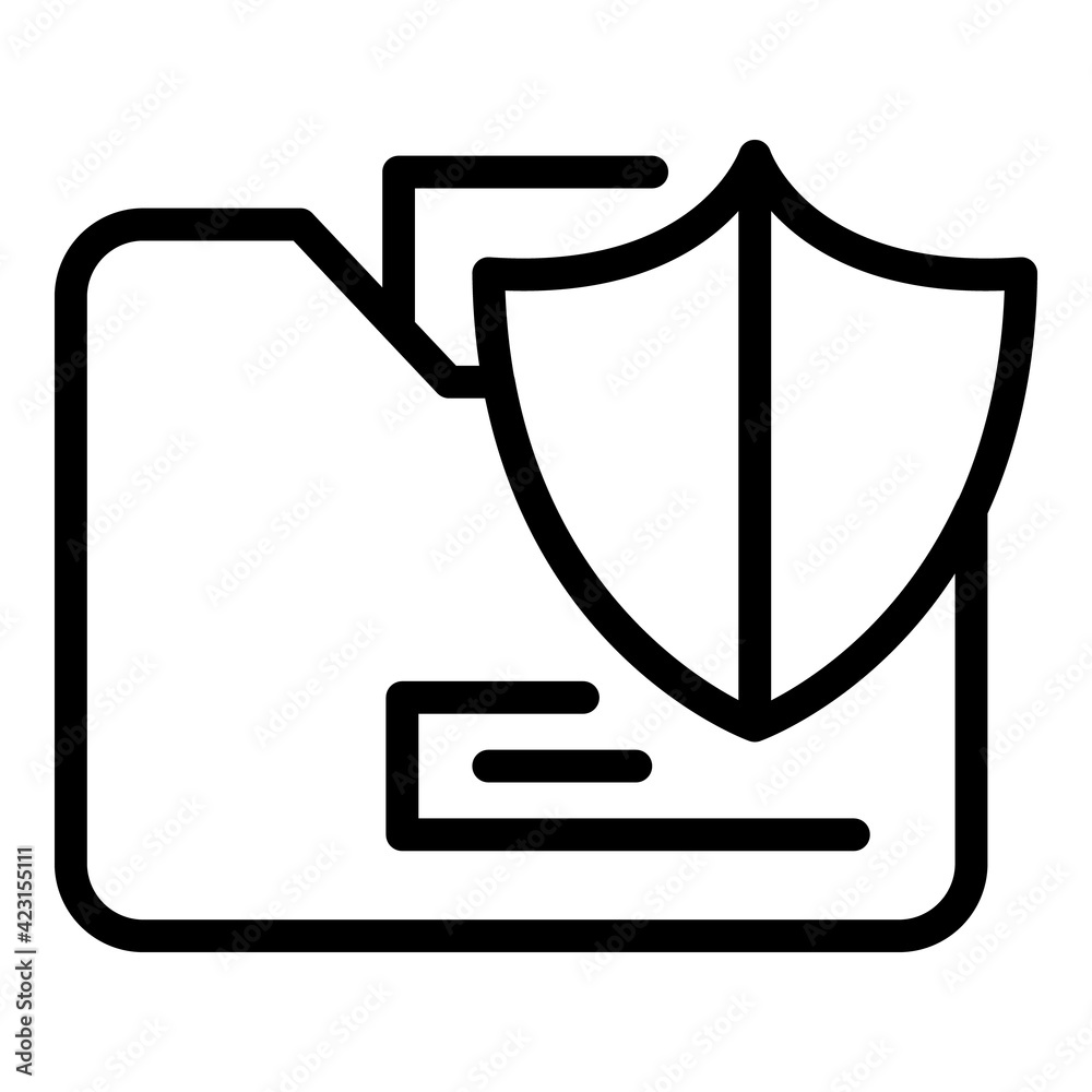 Poster secured folder icon. outline secured folder vector icon for web design isolated on white background