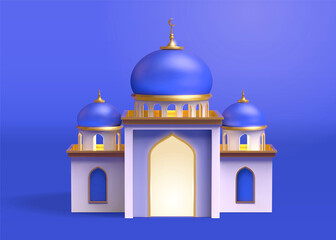 3d mosque building model design