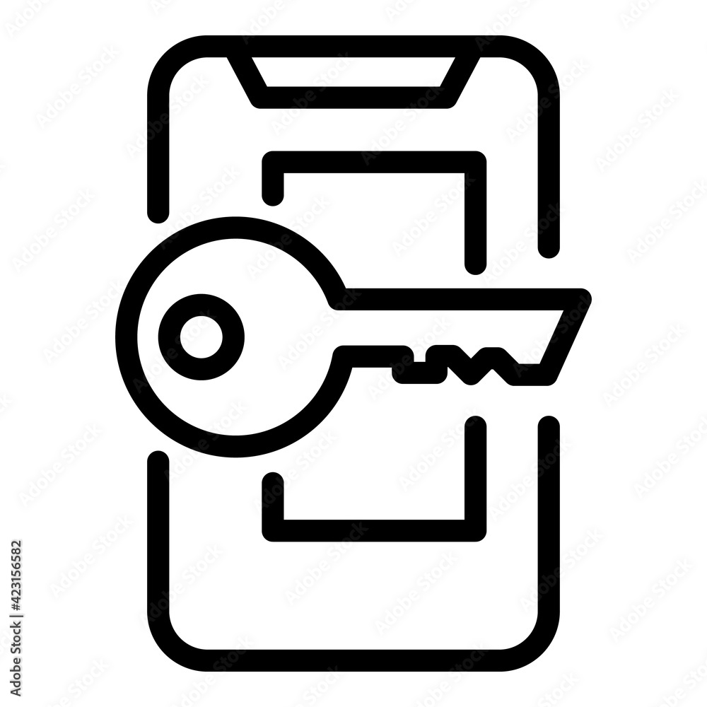 Poster phone cipher icon. outline phone cipher vector icon for web design isolated on white background