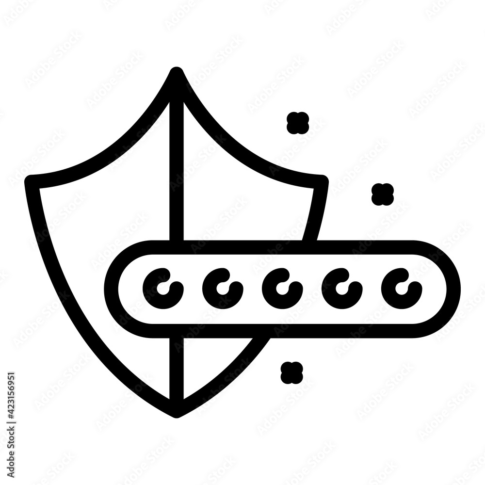 Poster shield safe cipher icon. outline shield safe cipher vector icon for web design isolated on white bac