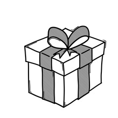 Fototapeta premium Gift box doodle vector icon. Drawing sketch illustration hand drawn line eps10