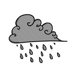 Rain doodle vector icon. Drawing sketch illustration hand drawn line eps10