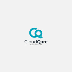 Cloud Qare with initial letter CQ logo