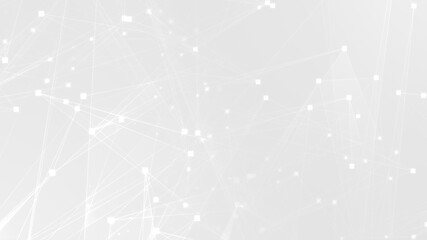 Fototapeta premium Abstract white gray polygon tech network with connect technology background. Abstract dots and lines texture background. 3d rendering.