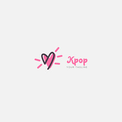 love k-pop logo design Korea song fans