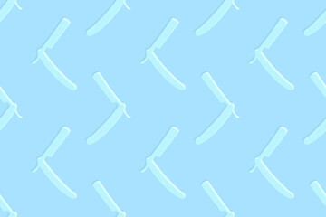 Classic razor seamless pattern. Background with the effect of an embossed pattern on paper.