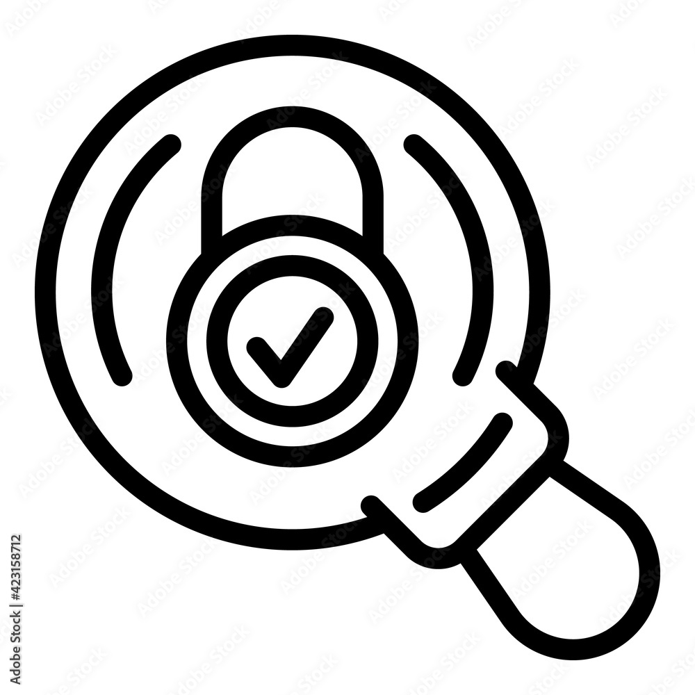 Poster magnifying password icon. outline magnifying password vector icon for web design isolated on white b
