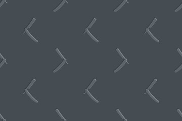 Classic razor seamless pattern. Background with the effect of an embossed pattern on paper.