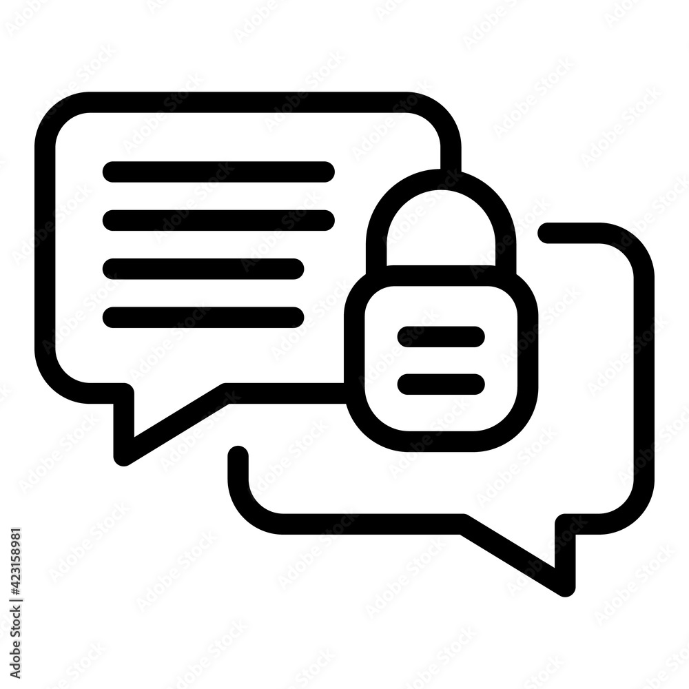 Poster encrypted chat icon. outline encrypted chat vector icon for web design isolated on white background