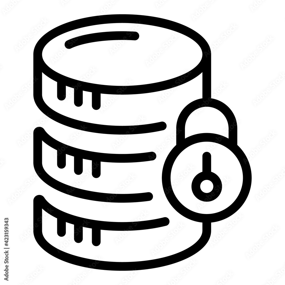 Poster internet web locked icon. outline internet web locked vector icon for web design isolated on white b