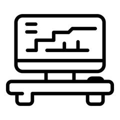 Ergonomic equipment icon. Outline ergonomic equipment vector icon for web design isolated on white background