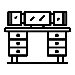 Workstation icon. Outline workstation vector icon for web design isolated on white background