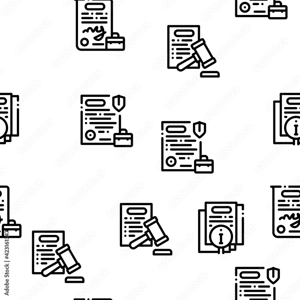 Poster Policies Data Process Seamless Pattern Vector