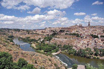 Panorama of the old city of Toledo, the former capital of Spain.