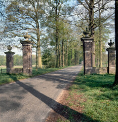 Entrance of an estate. Kranenburg Zwolle Netherlands.