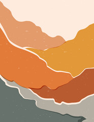 Obraz premium Abstract poster picturing nature - mountains and river. Abstract vector design for home decor