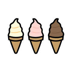 シンプルでかわいいソフトクリームのイラスト