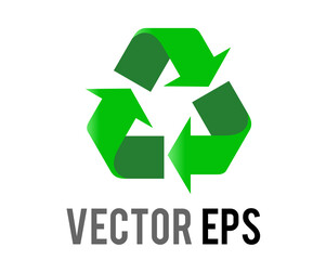 Vector green universal recycling symbol icon, three arrows pointing clockwise in a triangular formation